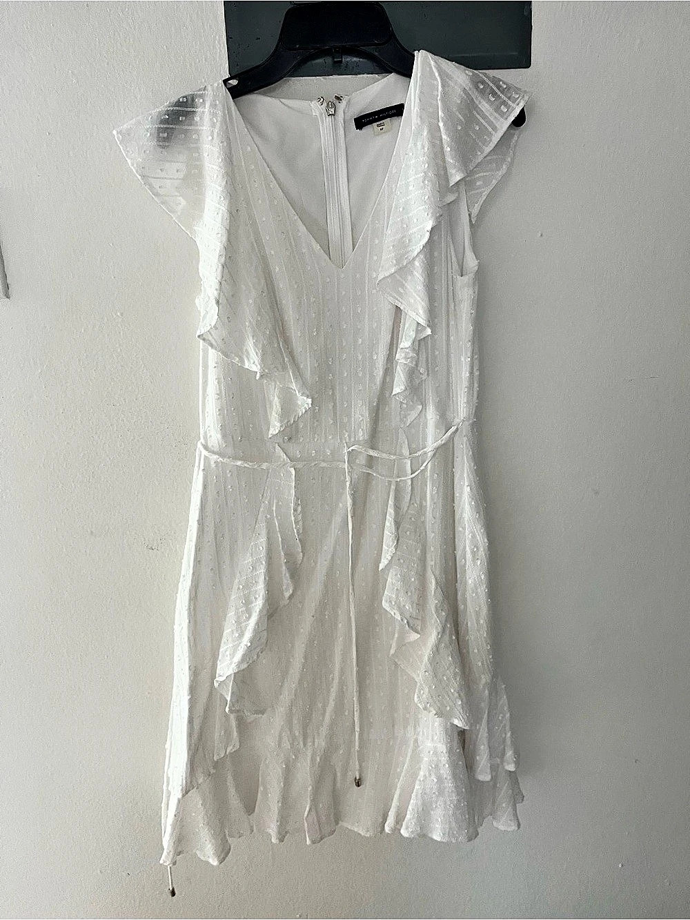 Tommy Hilfiger White Ruffle Mini Dress Size XS Like New